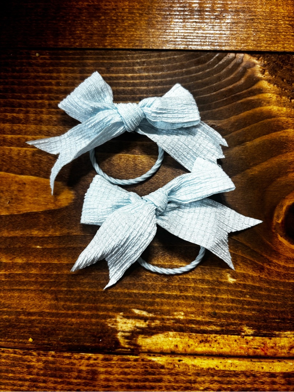 Light Blue Bow Hair Ties for Kids